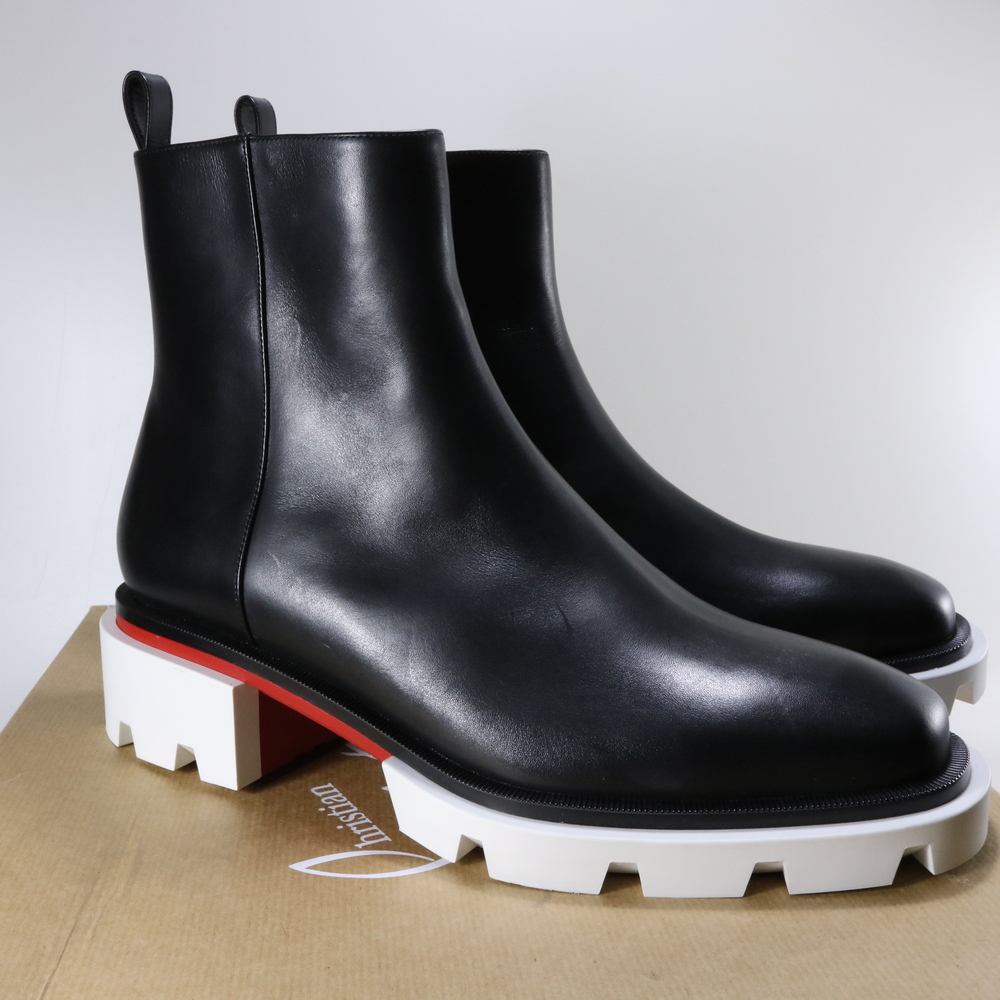 Christian Louboutin Black and White Combat Boots